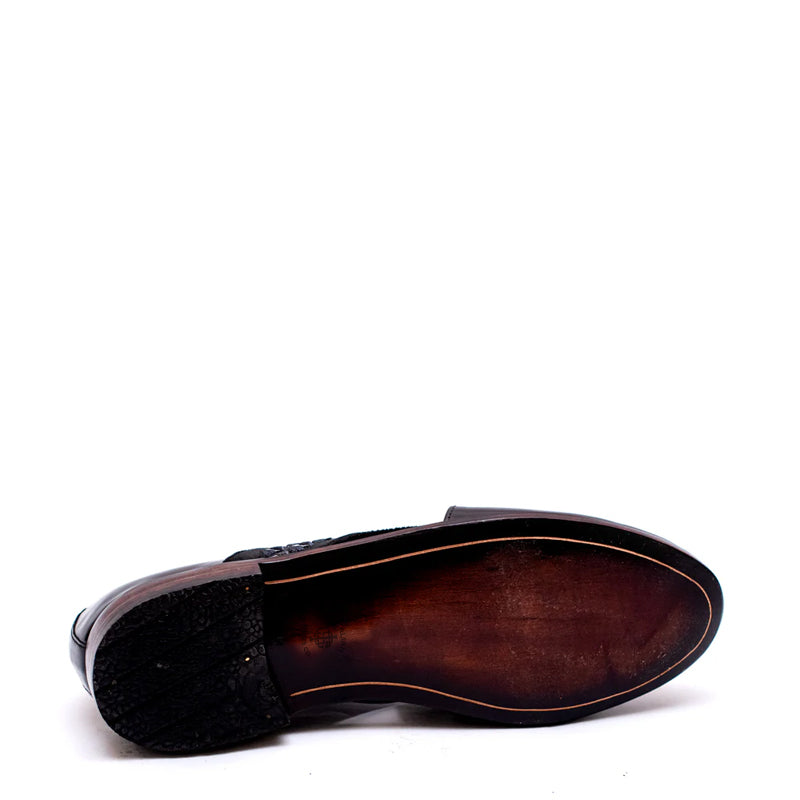 Cross Strap Mirror Design Leather Peshawari Sandal