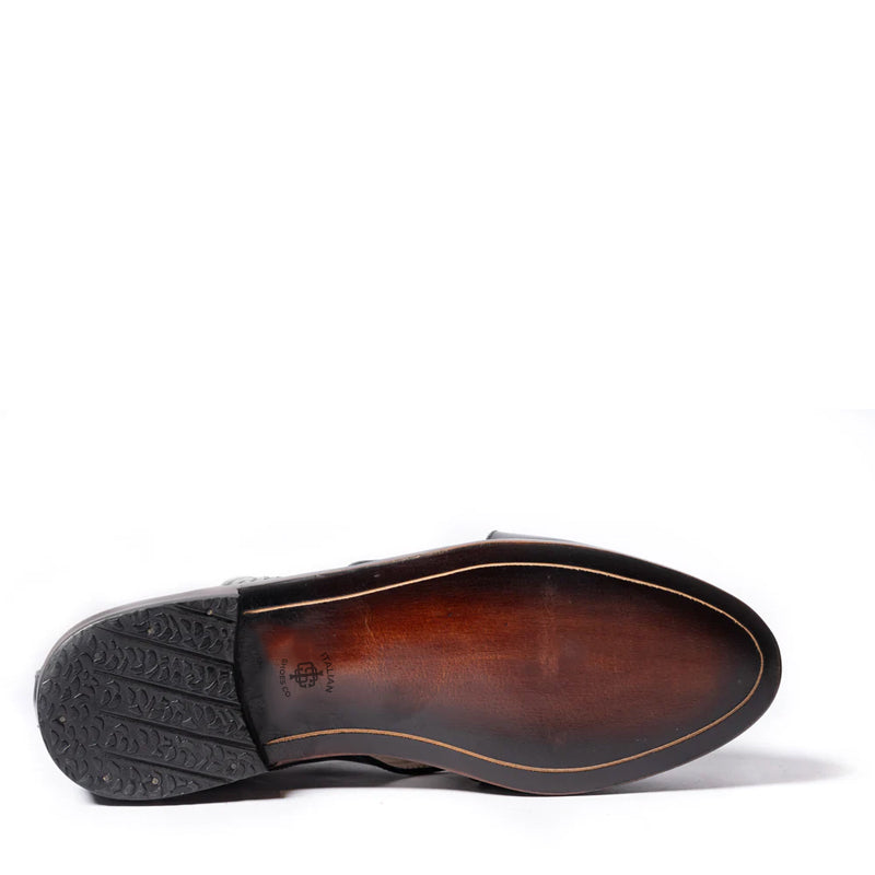 Woven Texture Shiny Leather Peshawari Sandal