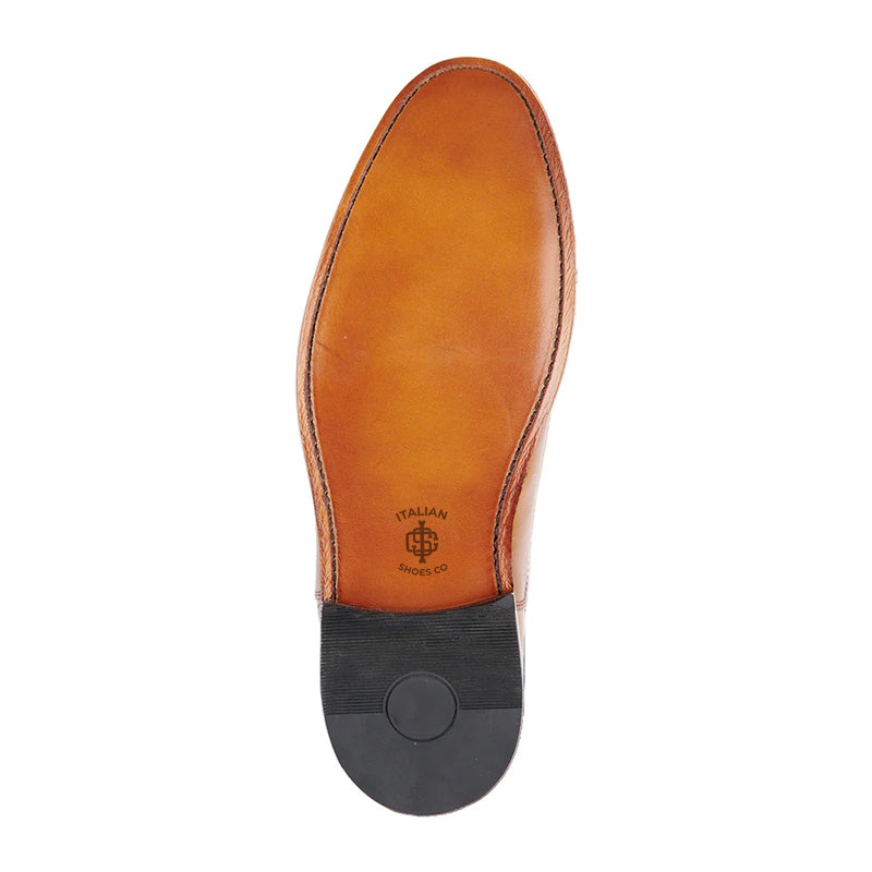 Plain Shiny Leather Cap-Toe Oxford Shoes