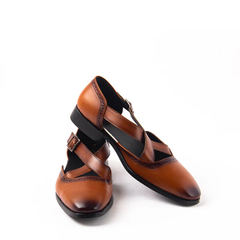 Classic Patent Shiny Leather Peshawari Black Sandal