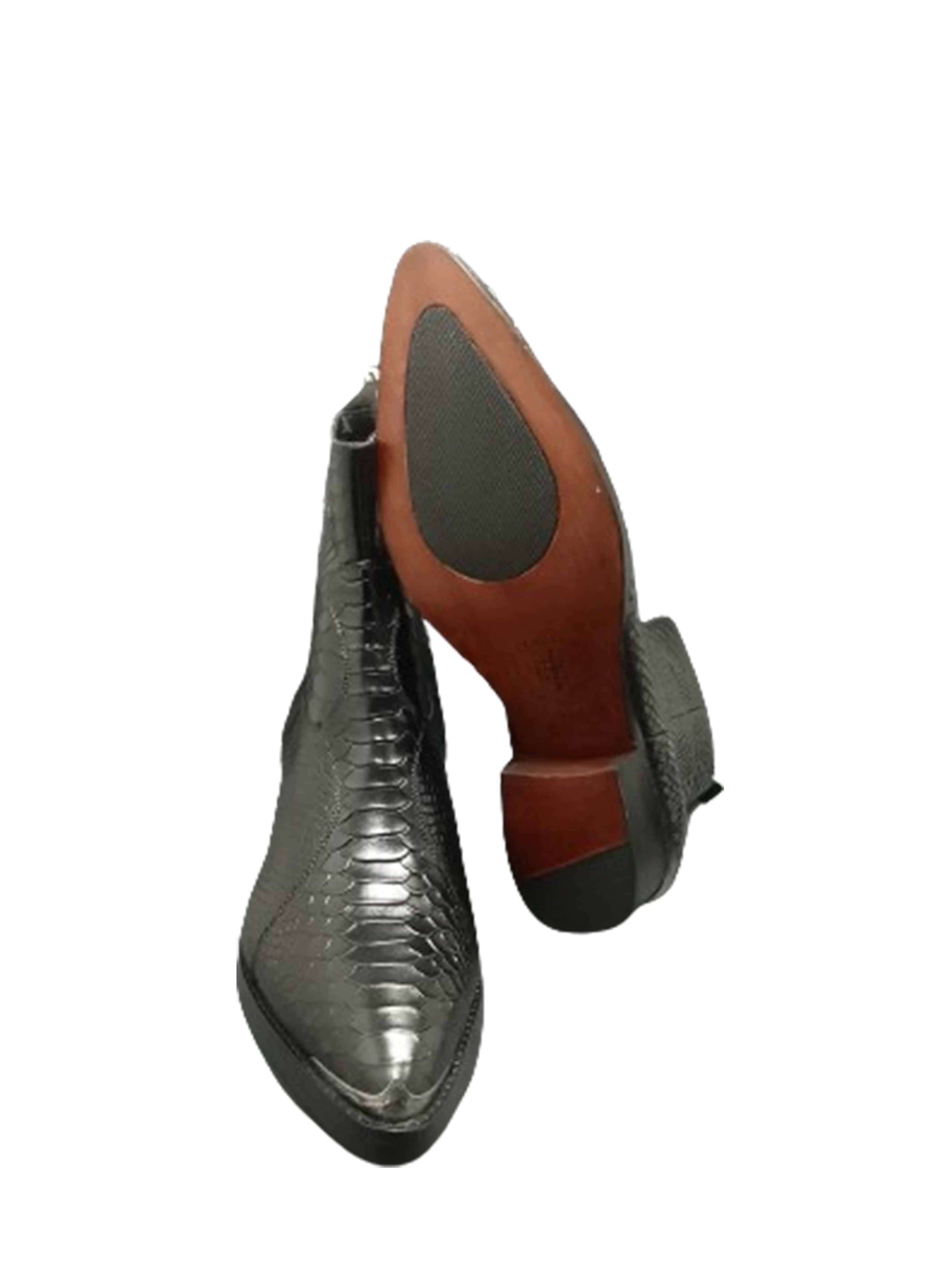 Raven Black Python Hand Dyed Leather Shoe for Men