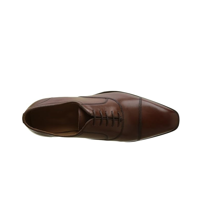 Men Solid Leather Lace-Up Oxford Shoes