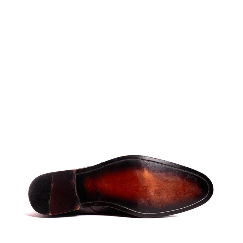 Luxury Design Shiny Leather Single Monk Strap Shoe