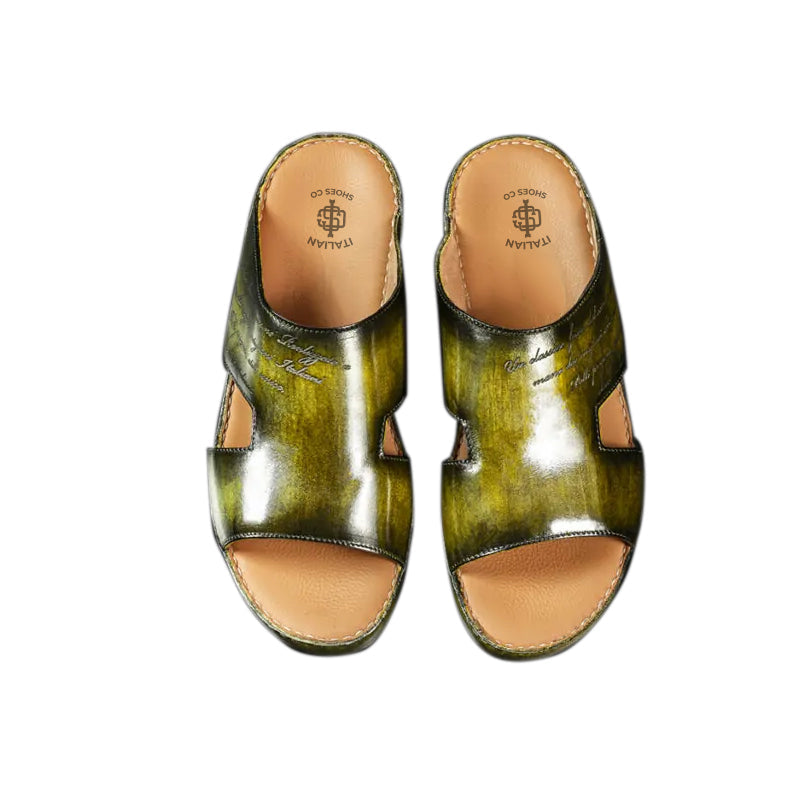 Open Toe Leather Comfort Arabic Black Sandal
