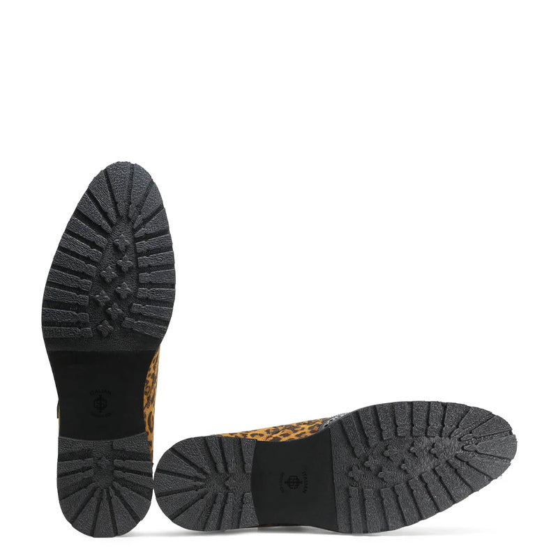 Leapard Printed Leather Double Monk Strap Shoe