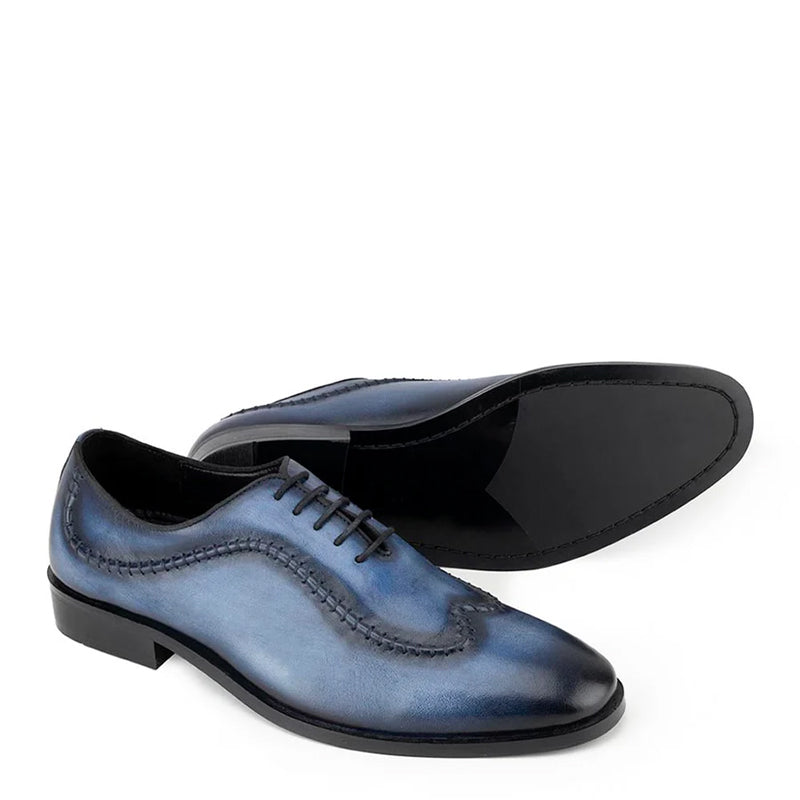Patina Stitched Wholecut Leather Stylish Oxford Shoe