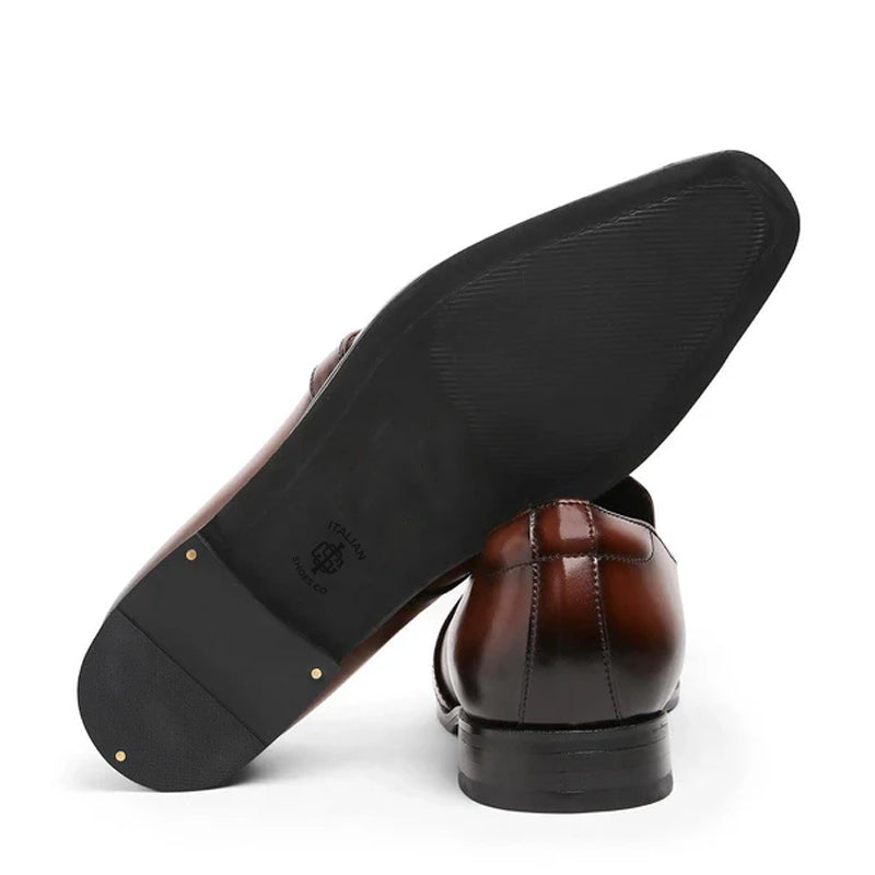 Classic Design Polished Shiny Leather Brown Loafer
