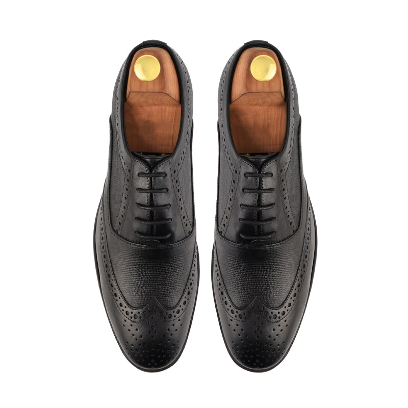 Wingtip Handmade Solid Leather Oxford Shoe