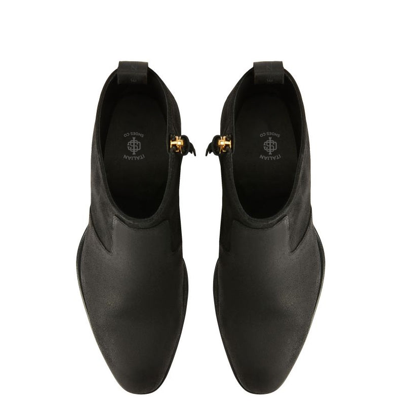 Suede Leather Side Zip Ankle Boots For Men