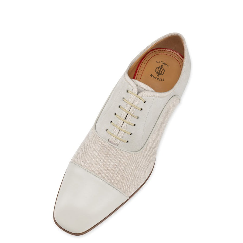 Men Captoe Solid Leather Oxford Shoe Off
