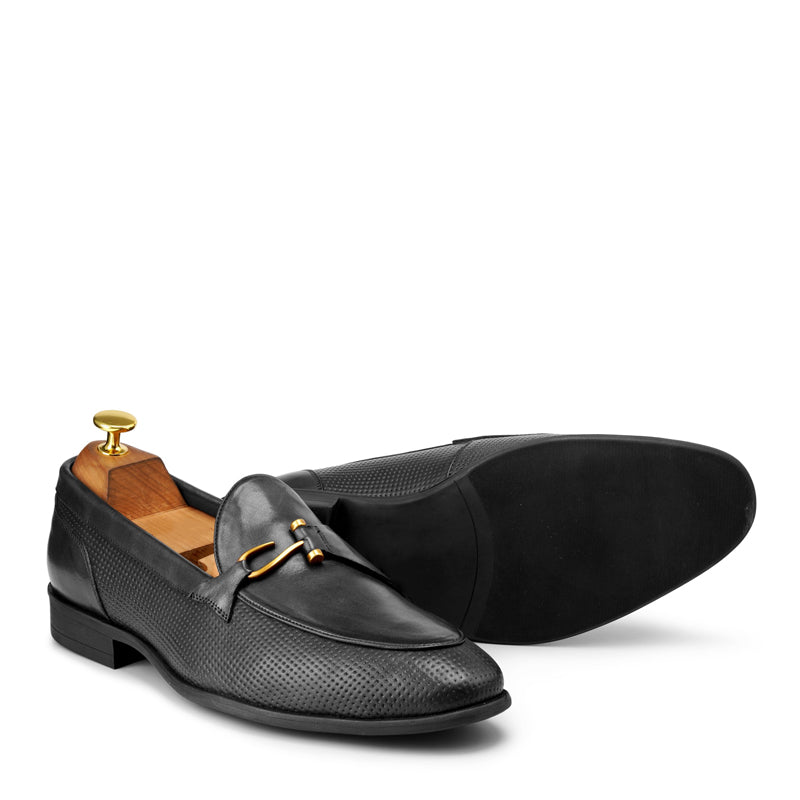 Luxury Pure Leather Brown Loafer With Side Hook
