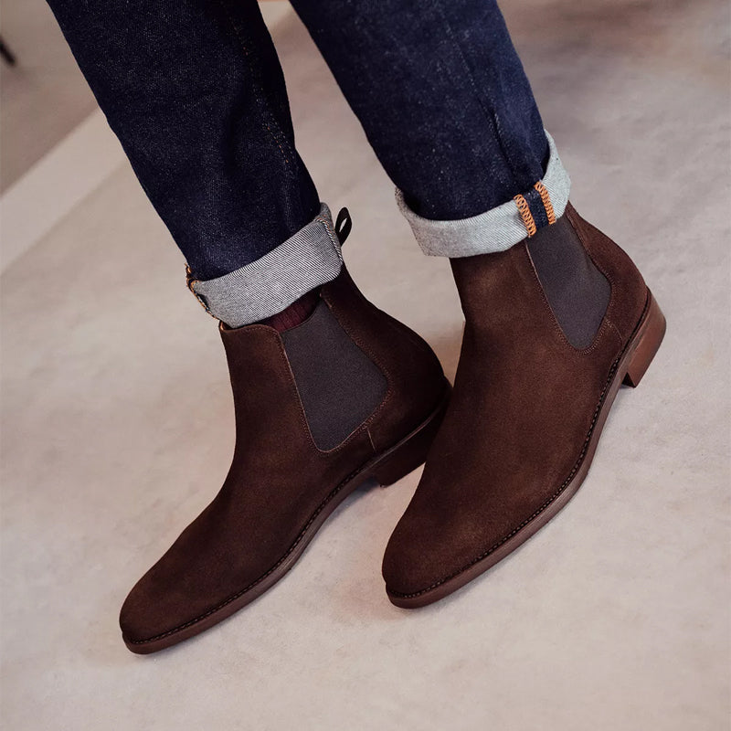 Luxury Suede Italian Leather Chelsea Boot
