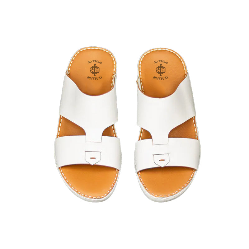 Leather Stich Comfort Arabic White Sky Sandal