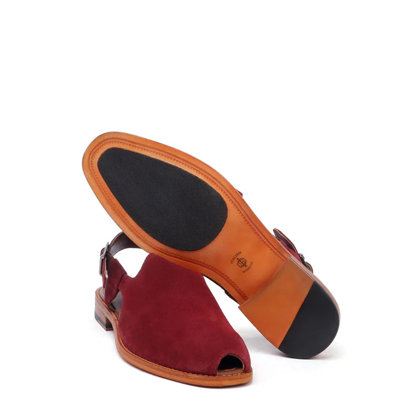 Suede Handmade Leather Peshawari Green Sandal