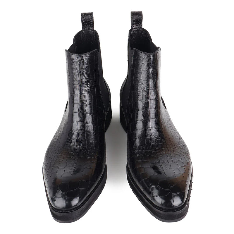 Stylish Croco Italian Leather Chelsea Boot
