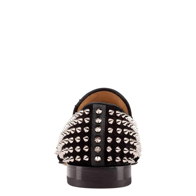 Men Suede Studded Slip On Loafers