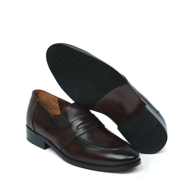 Burgundy Leather Penny Loafer For Men