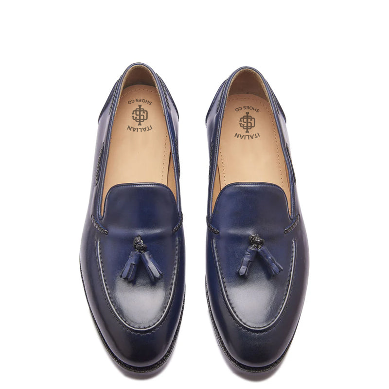 Classic Handmade Solid Leather Tassel Loafer Tan