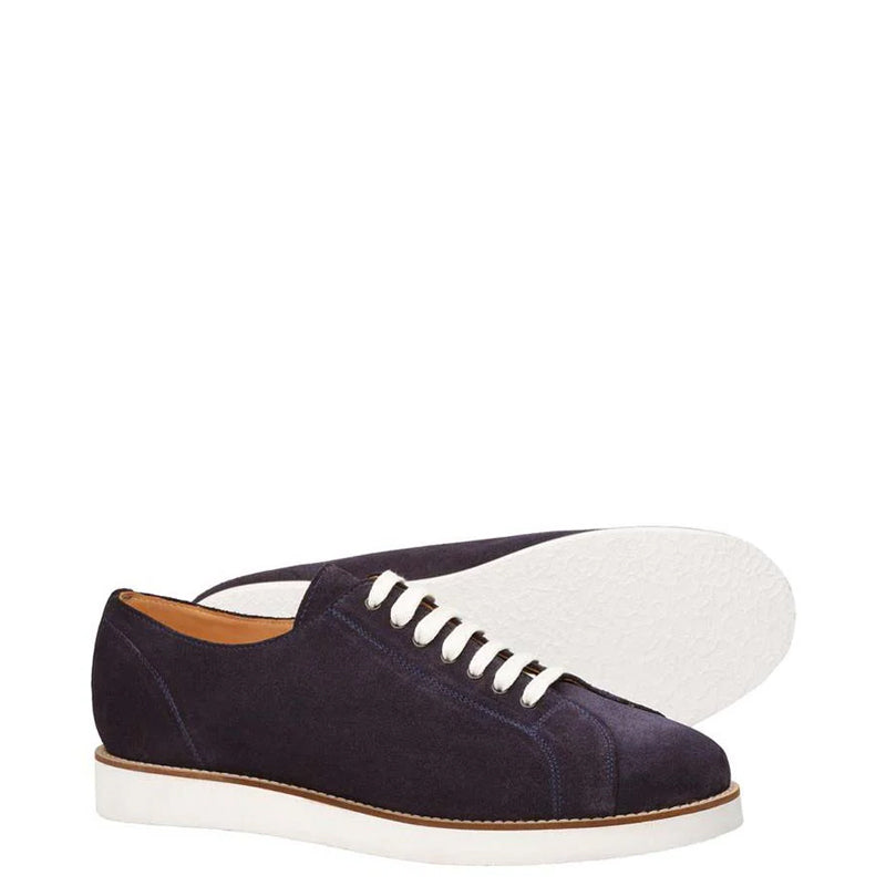 Classic Handmade Suede Lace-Up Tan Sneaker