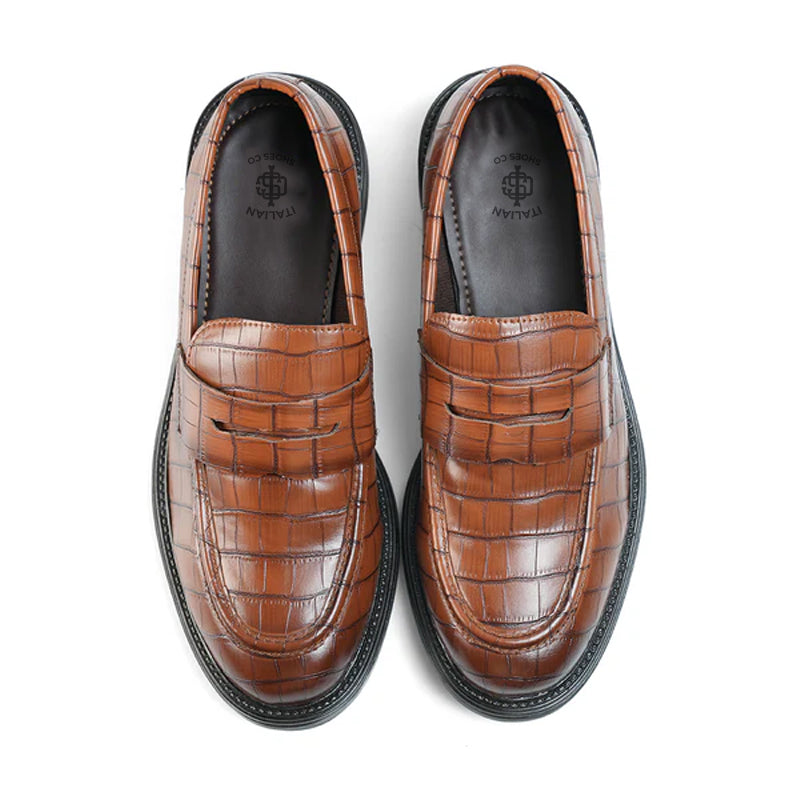 Premium Crocodile-Textured Leather Loafer