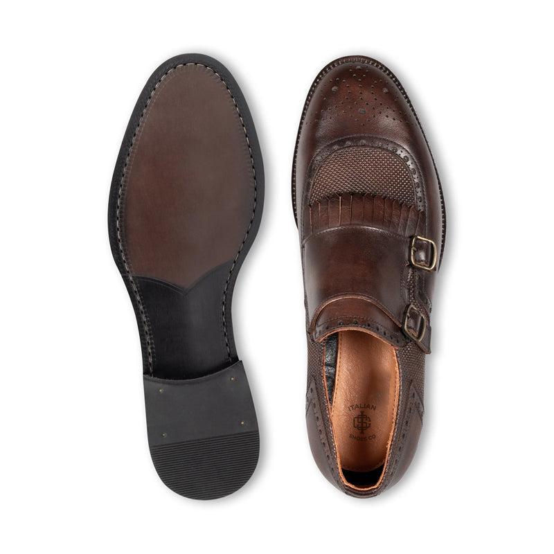 Custom Handmade Leather Double Monk Strap Shoe