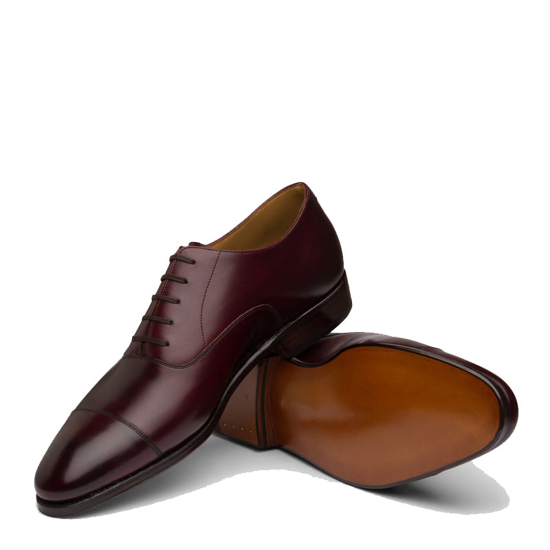Plain Classic Design Captoe Leather Oxford Shoe Tan