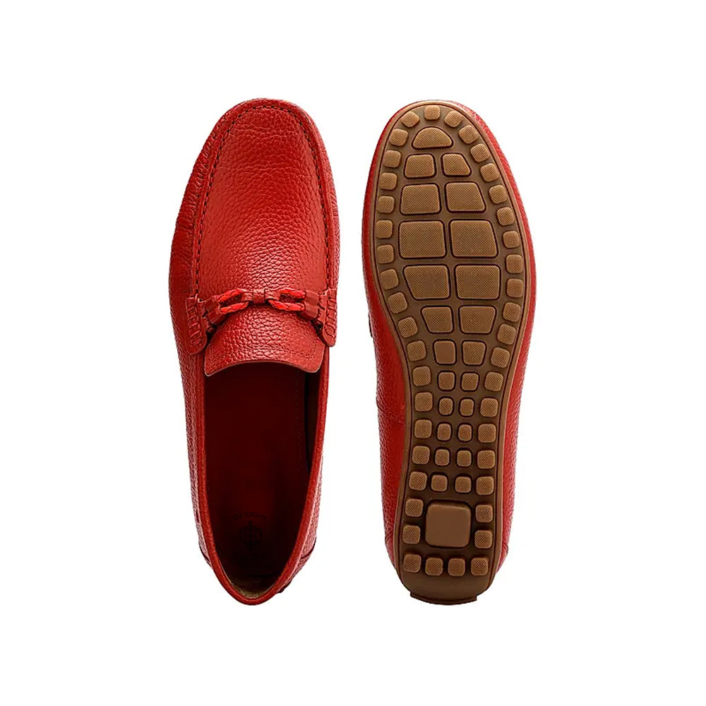Men Textured Leather Driving Blue Loafer