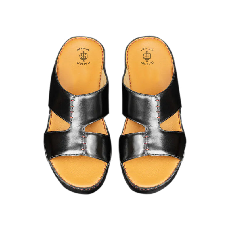Handmade Open Toe Comfort Arabic Black Sandal