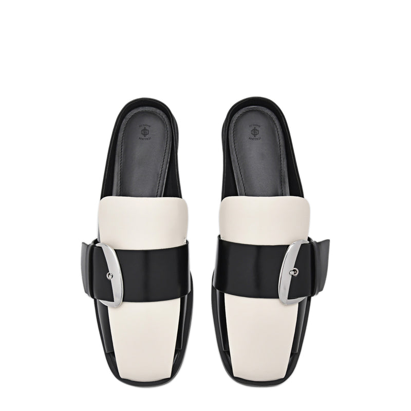 Fetter Leather Buckle Mules