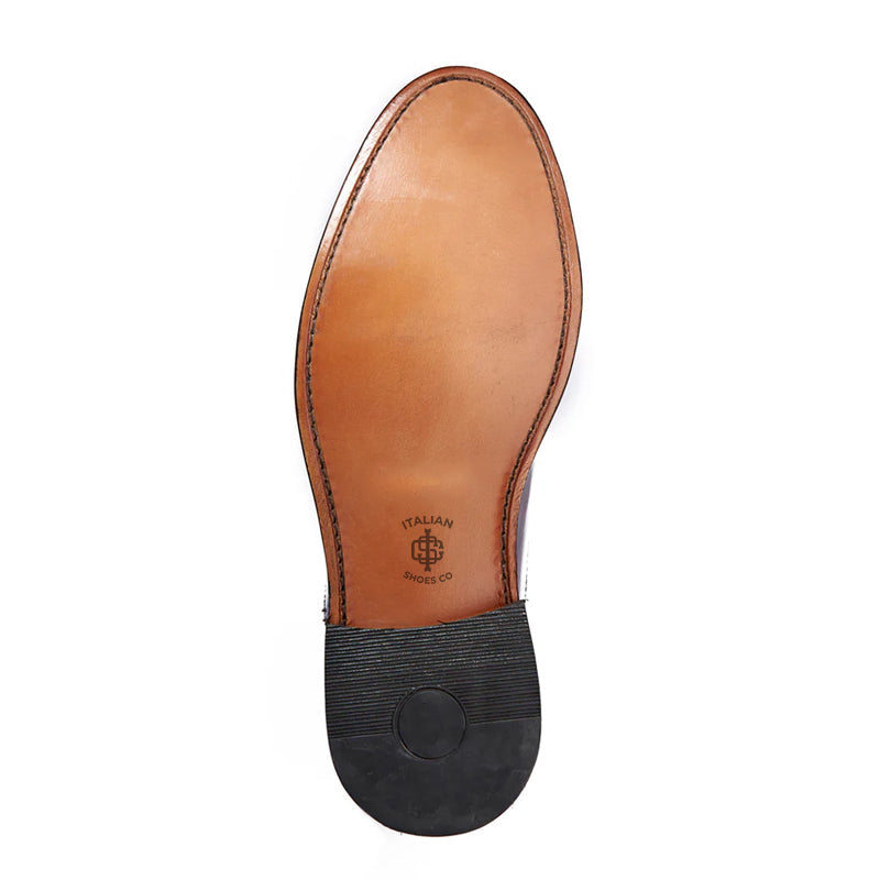 Plain Shiny Leather Cap Toe Oxford Shoes