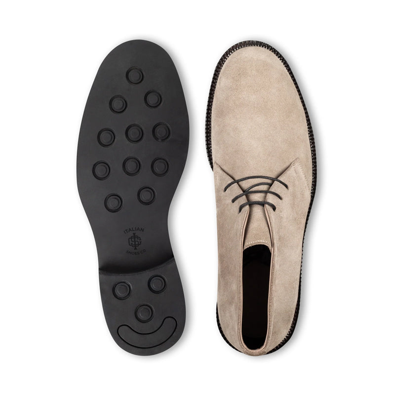 Suede Classic Leather Chukkas Off White Boot For Men