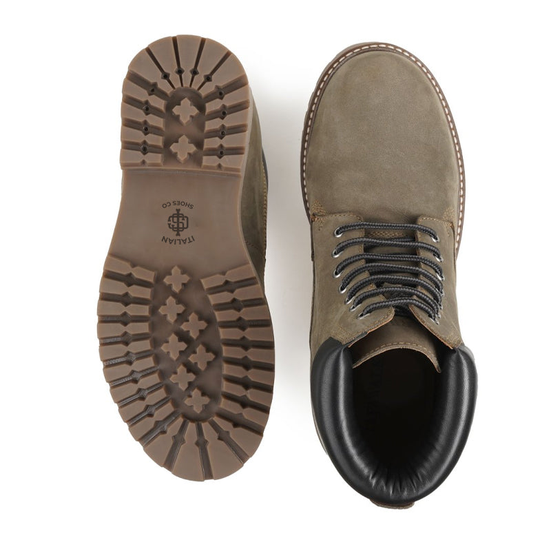 Urban Leather Lace-Up High Ankle Boot