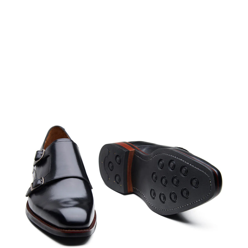 Double Monk Strap New Age Shoe Black