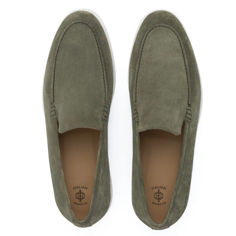 Premium Suede Leather Green Loafer For Men