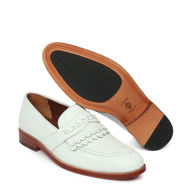 Men Classic Handmade Leather Loafer With Fringe