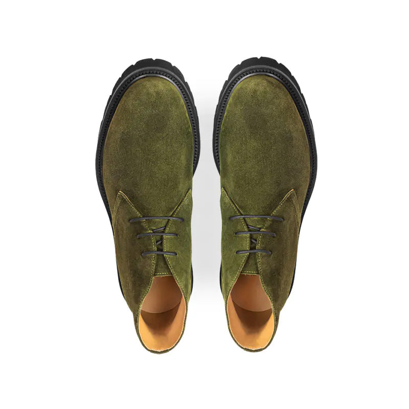 Luxury Suede Desert Leather Chukkas Boot Blue
