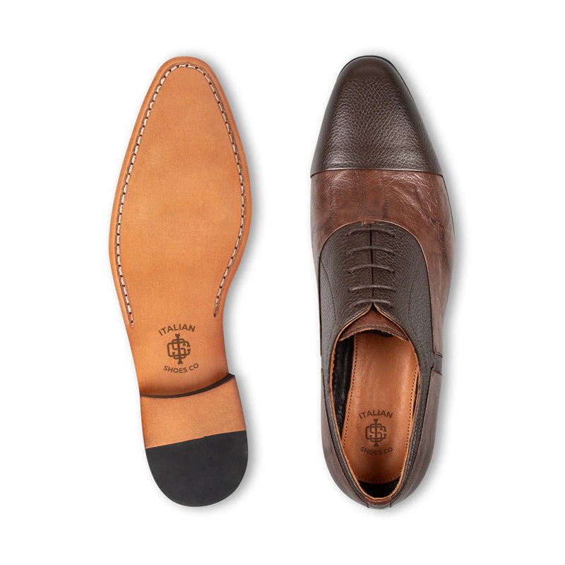 Pure Handmade Leather Textured Oxford Shoe