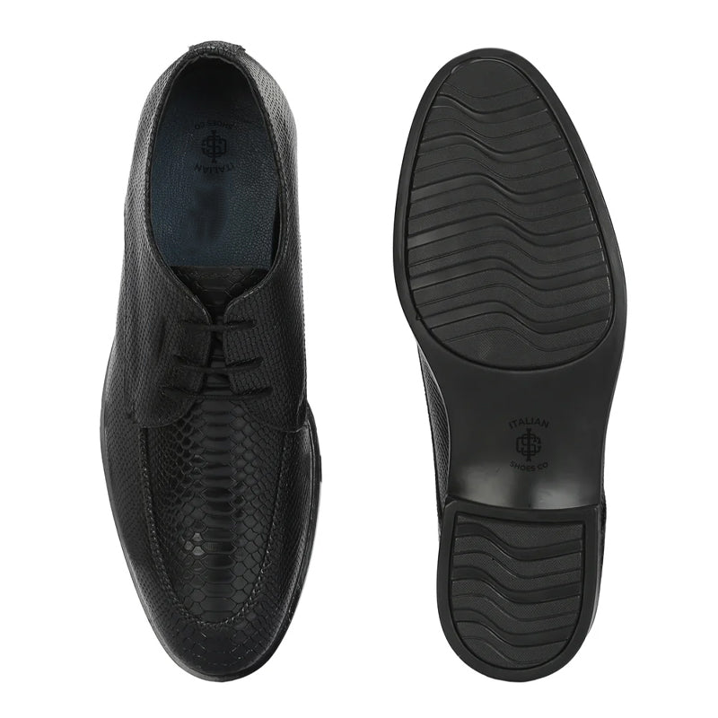 Men Textured Leather Formal Tan Derby Shoe