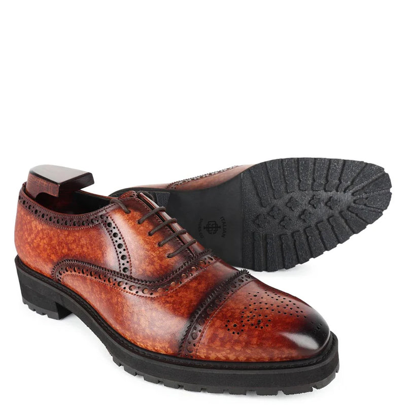 Patina Captoe Leather Formal Oxford Shoe