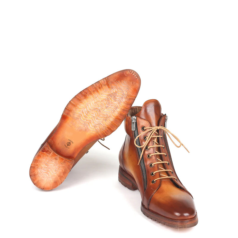 Men Custom Handmade Leather Side Zipper Ankle Boot