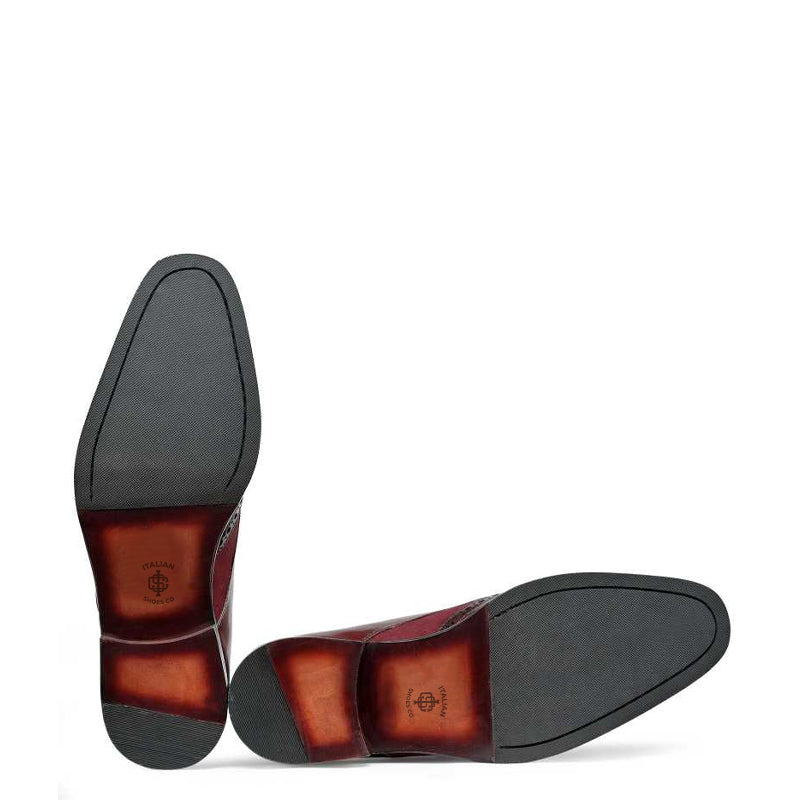 Suede Shiny Leather Monksrtaps Shoe