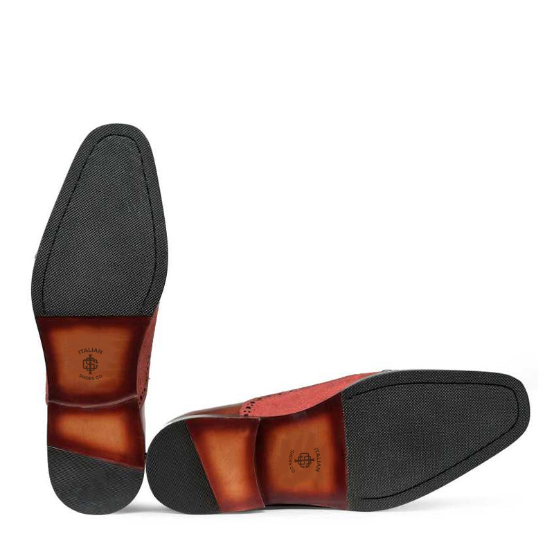 Criss Cross Leather Maroon Oxford Shoe