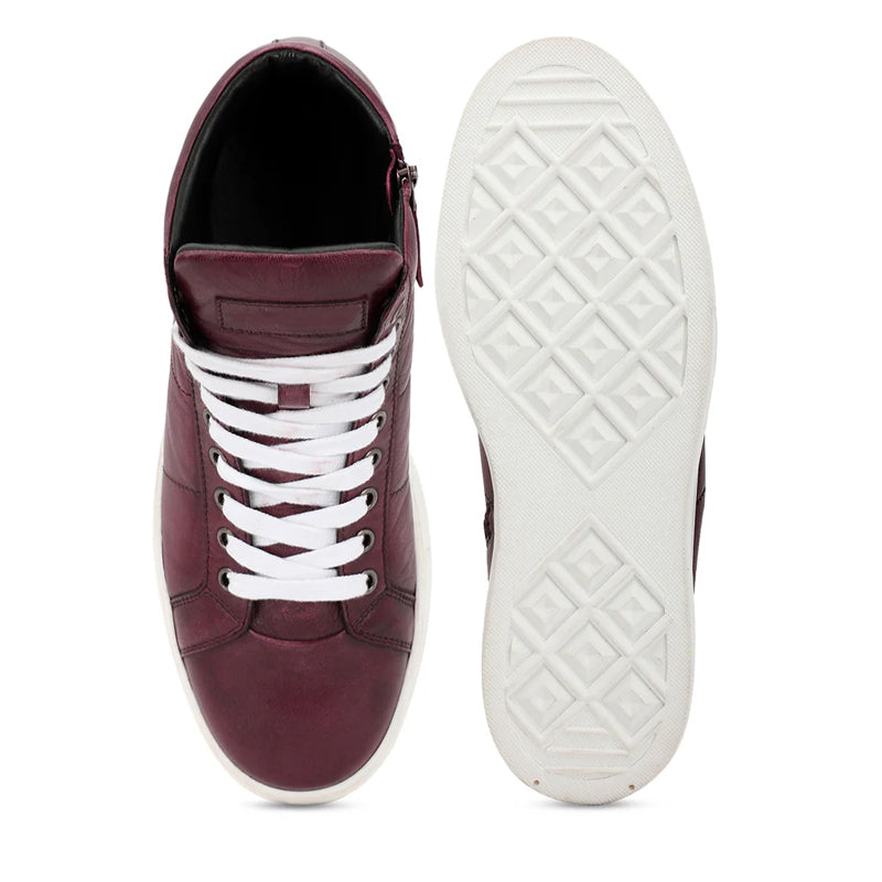 Lace Up Leather Handcrafted Blue Sneaker