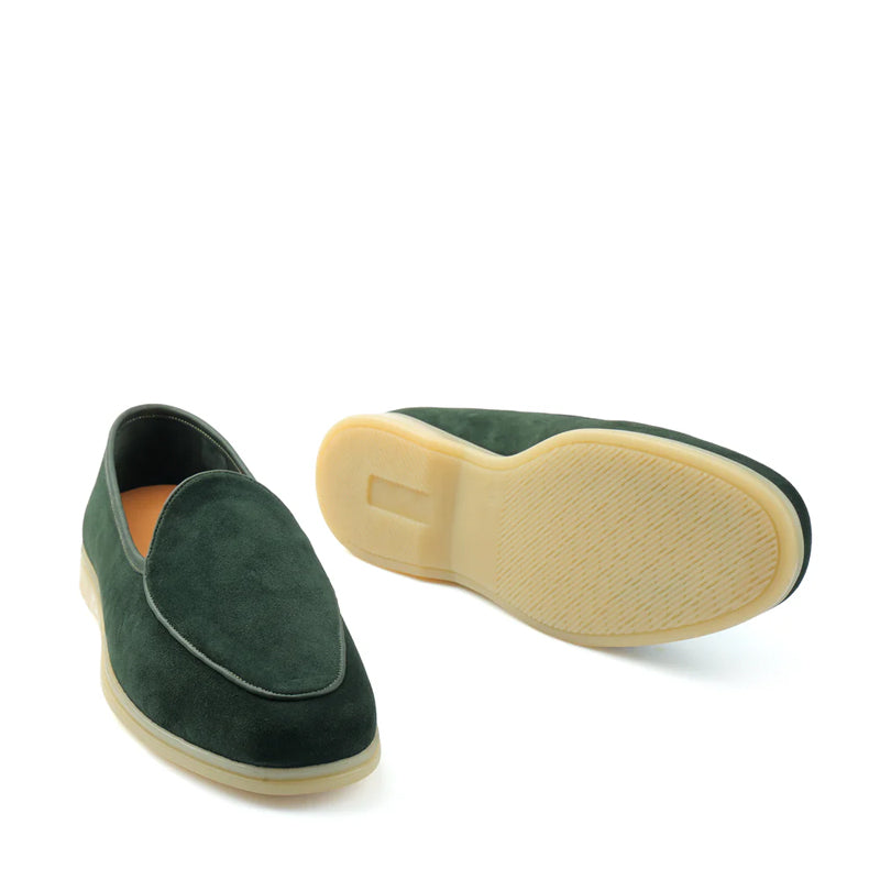 Suede Leather Solid Brown Loafer For Men
