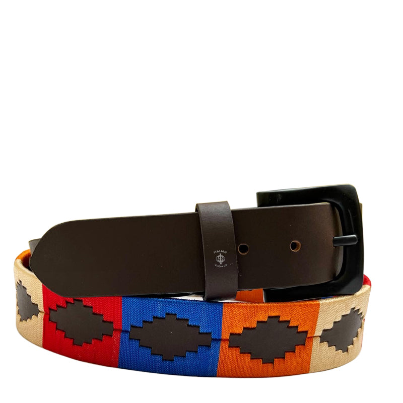 Stile polo Leather Belt Red and