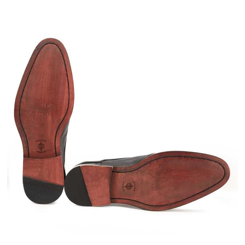 Dual Texture Patent Shiny Leather Oxford Shoe