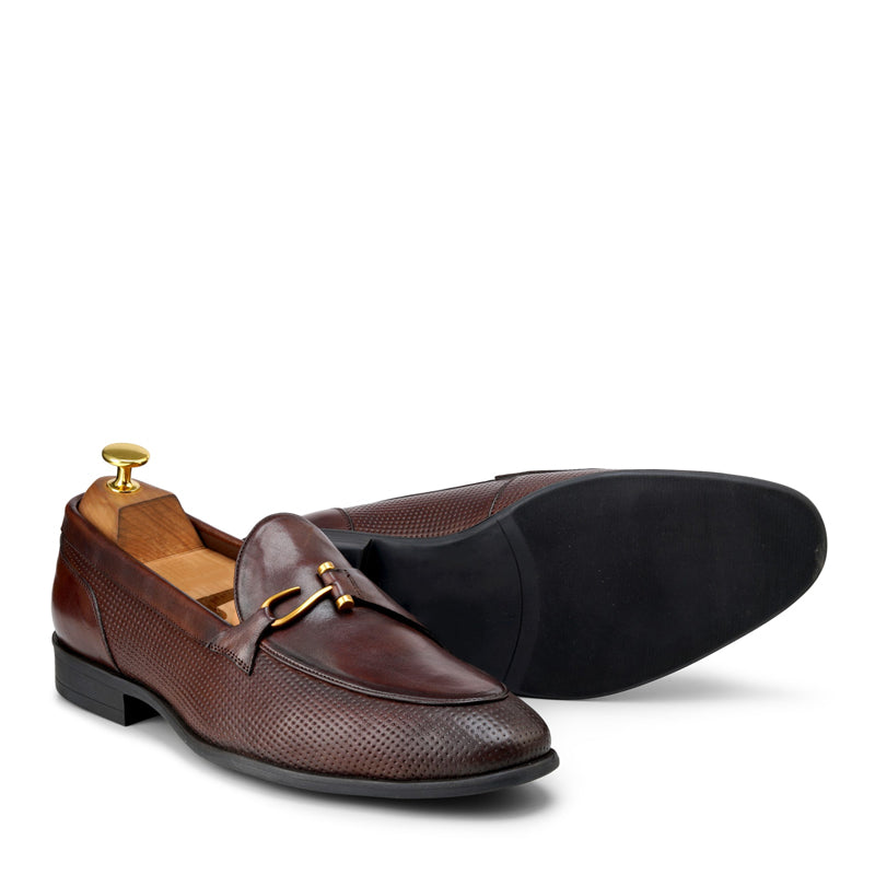 Classic Side Hook Leather Black Loafer