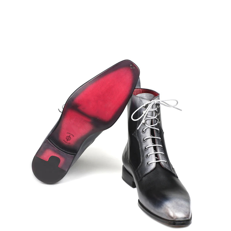 Premium Plain Toe Lace-Up Leather Ankle Boot