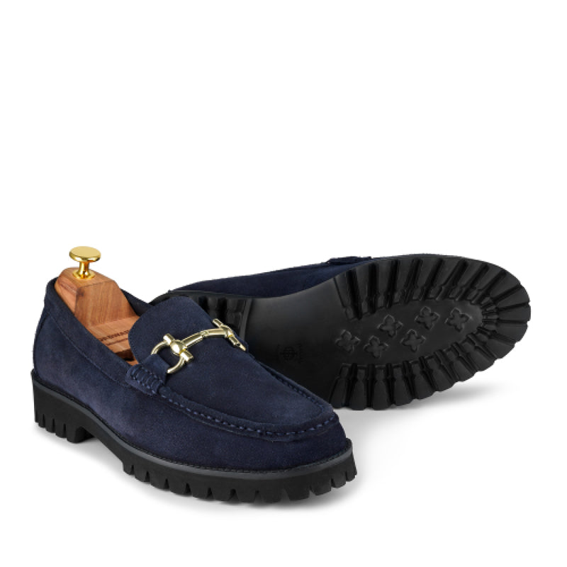 Suede Leather With Horse-bit Buckled Tan Loafer