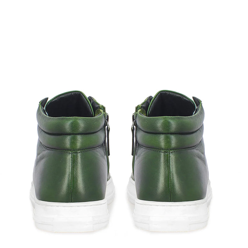 Men Lace Up Leather Handcrafted Sneakers